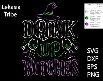 Boire des sorcières modèle strass SVG | DXF | EPS Cricut, Silhouette | (1191)