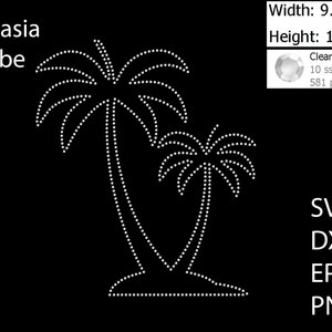 Palm Tree Rhinestone template SVG | DXF | EPS Cricut, Silhouette | (1615)