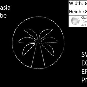 Palm Tree Rhinestone template SVG | DXF | EPS Cricut, Silhouette | (1949)