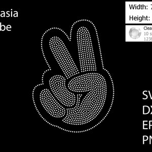 Vrede Hand Strass sjabloon SVG | DXF | Cricut, silhouet | (1572)