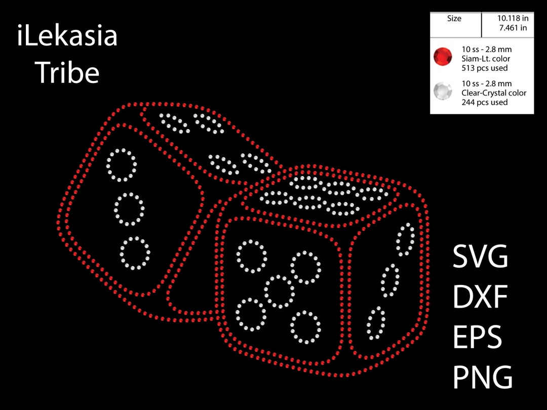 Dice Rhinestone Template SVG DXF EPS Cricut, Silhouette 1137 Etsy