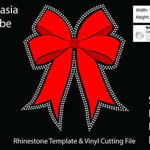 Bow Rhinestone Template & Vinyl Cutting File SVG | DXF | EPS | Cricut, Silhouette | (1291)
