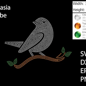 Modelo de strass de pássaro SVG | DXF | EPS Cricut, Silhueta | (1651)