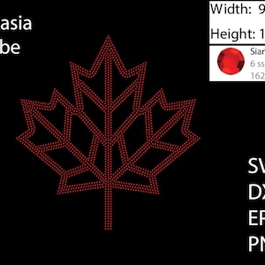 Ahornblatt Strass Vorlage SVG | DXF | EPS Cricut, Silhouette | (1977)