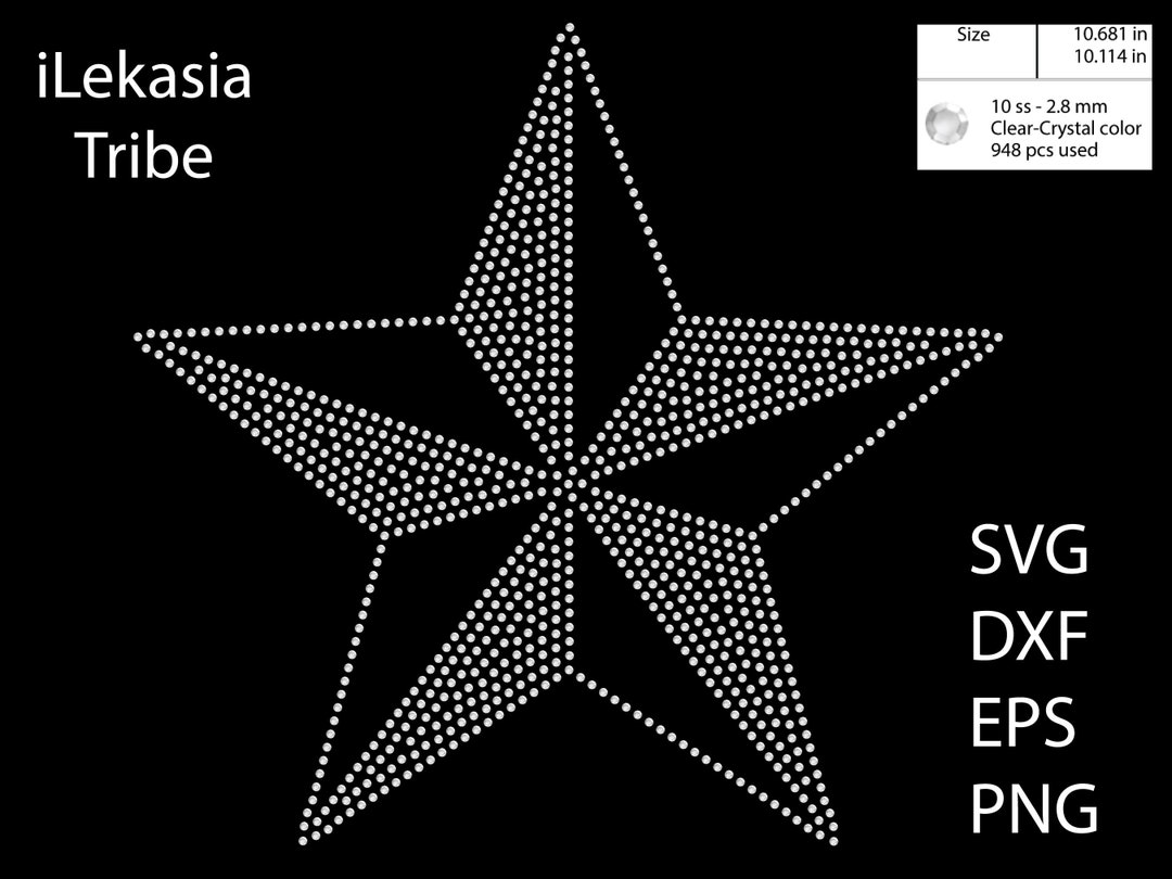Star Rhinestone Template SVG | DXF | EPS Cricut, Silhouette | (1186) - Etsy