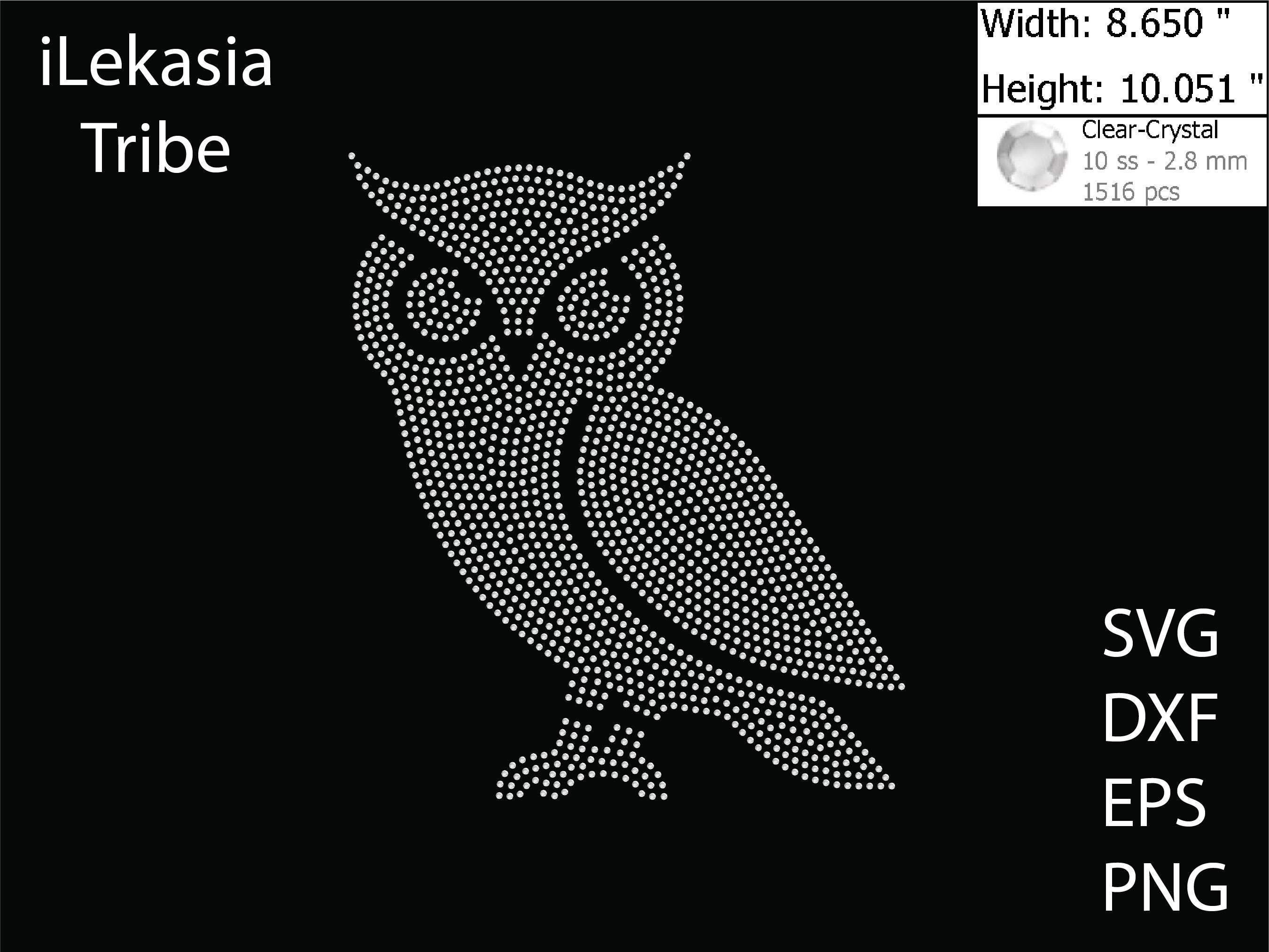 Owl Rhinestone template SVG | DXF |EPS| Cricut, Silhouette | (2119)