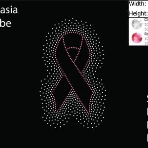 Cancer Ribbon Rhinestone template SVG | DXF | Cricut, Silhouette | (2156)