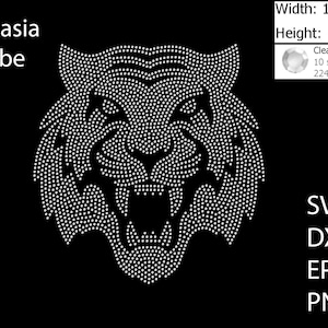 Tiger Rhinestone template SVG | DXF | Cricut, Silhouette | (1701)