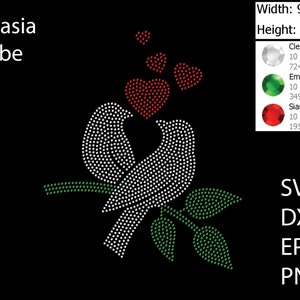 Love Birds modèle strass SVG | DXF | EPS Cricut, Silhouette | (1633)