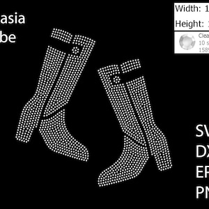 Women&#39;s Boots Rhinestone template SVG | DXF | EPS Cricut, Silhouette | (1650)