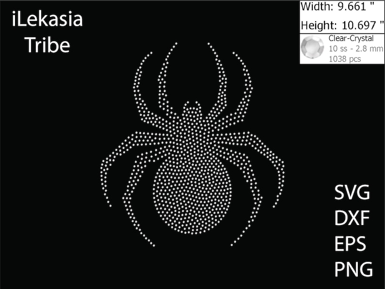 Spider Rhinestone Design Spider Rhinestone Template SVG | DXF | EPS Cricut, Silhouette | (2249 ...