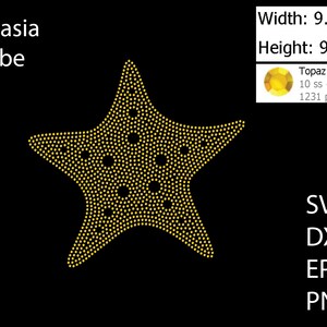 Star Fish Rhinestone template SVG | DXF | EPS Cricut, Silhouette | (1716)