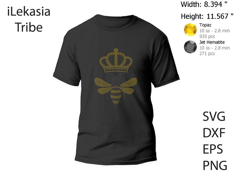 Queen Bee Rhinestone Template 10ss | SVG | DXF | Cricut, Silhouette ...