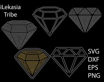 Diamond Bundle Rhinestone template SVG | DXF | Cricut, Silhouette | Diamond (MB1002)