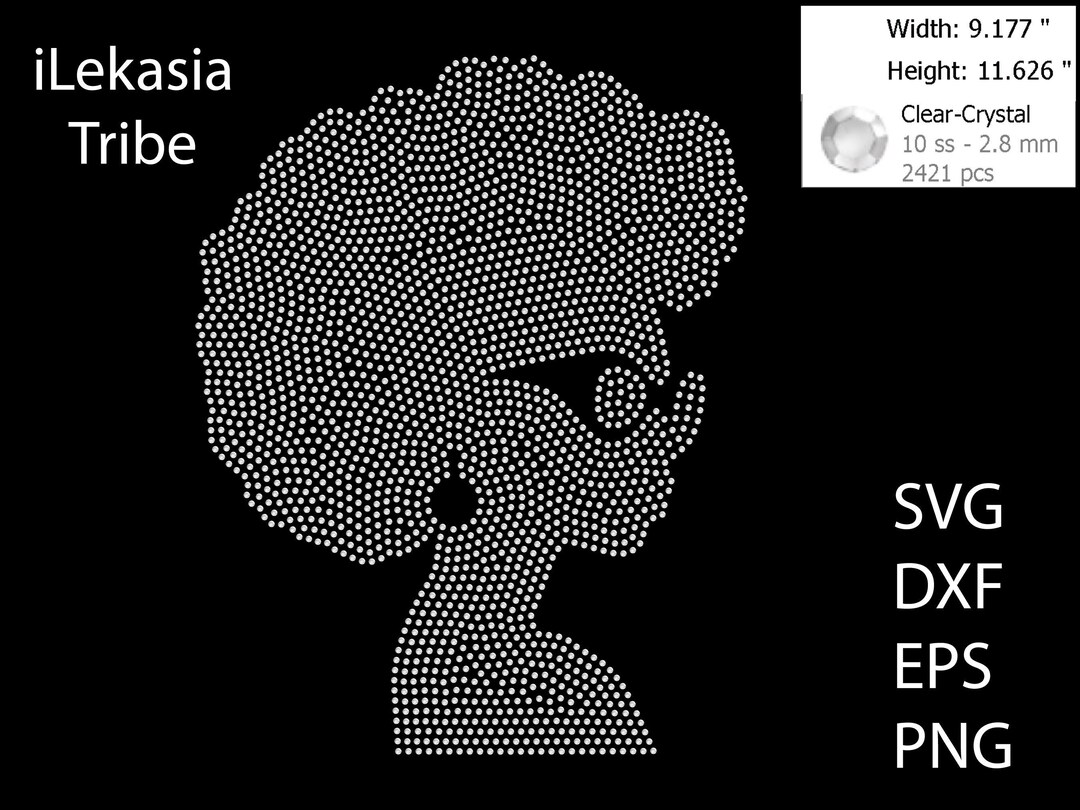 Afro Diva Rhinestone Template SVG | DXF | EPS | Cricut, Silhouette ...