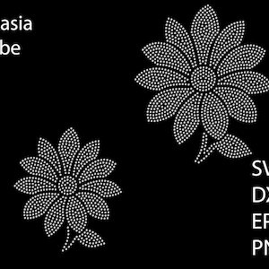 Flowers Rhinestone template SVG | DXF | EPS Cricut, Silhouette | (1718 / 1719)
