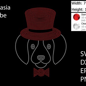 Zachte hond Strass sjabloon SVG | DXF | EPS | Cricut, silhouet | (1610)