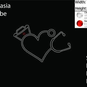 Nurse Stethoscope Rhinestone template SVG | DXF | Cricut, Silhouette | (2098)