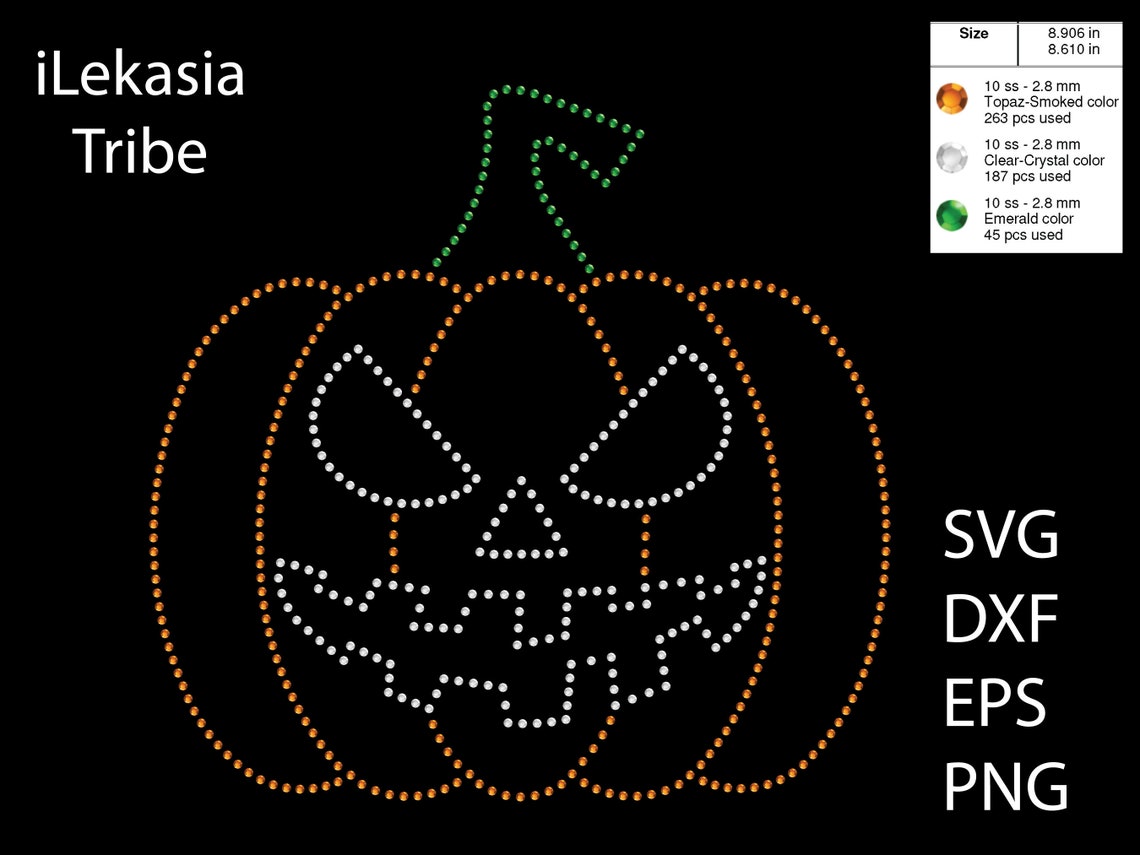 Pumpkin Ribbon Rhinestone Pumpkin Rhinestone Template SVG | DXF | EPS Cricut, Silhouette | (1196 ...