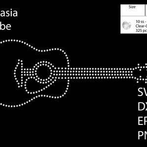 Gitaar Strass sjabloon SVG | DXF | EPS Cricut, Silhouet | (1187)
