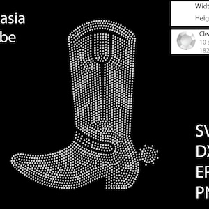 Cowboy Boot Rhinestone template SVG | DXF | EPS Cricut, Silhouette | (1533)