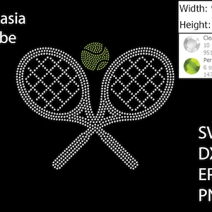 Modelo de strass para raquetes de tênis SVG | DXF | Cricut, silhueta | (1758)
