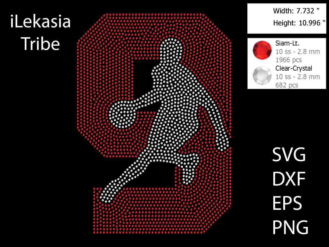 Basketballer Rhinestone Template SVG | DXF | Cricut, Silhouette | (1489 ...