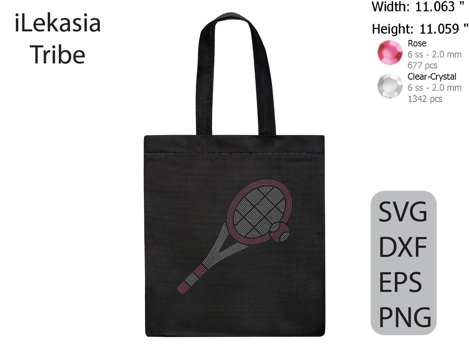 Rhinestone Racket Icon Tennis Racket Rhinestone Template SVG | DXF | Cricut, Silhouette ...