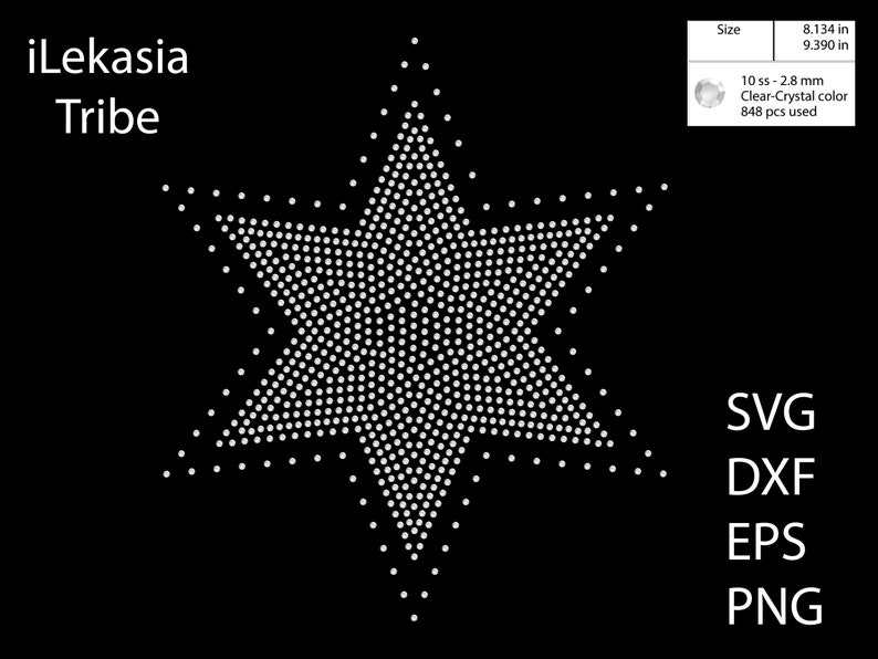 Starlight Rhinestone Design Star Rhinestone Template SVG | DXF | EPS Cricut, Silhouette | (1166) - Etsy