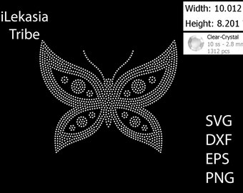 Plantilla de mariposa con diamantes de imitación SVG/DXF/Cricut, Silhouette/Mariposa (1735)