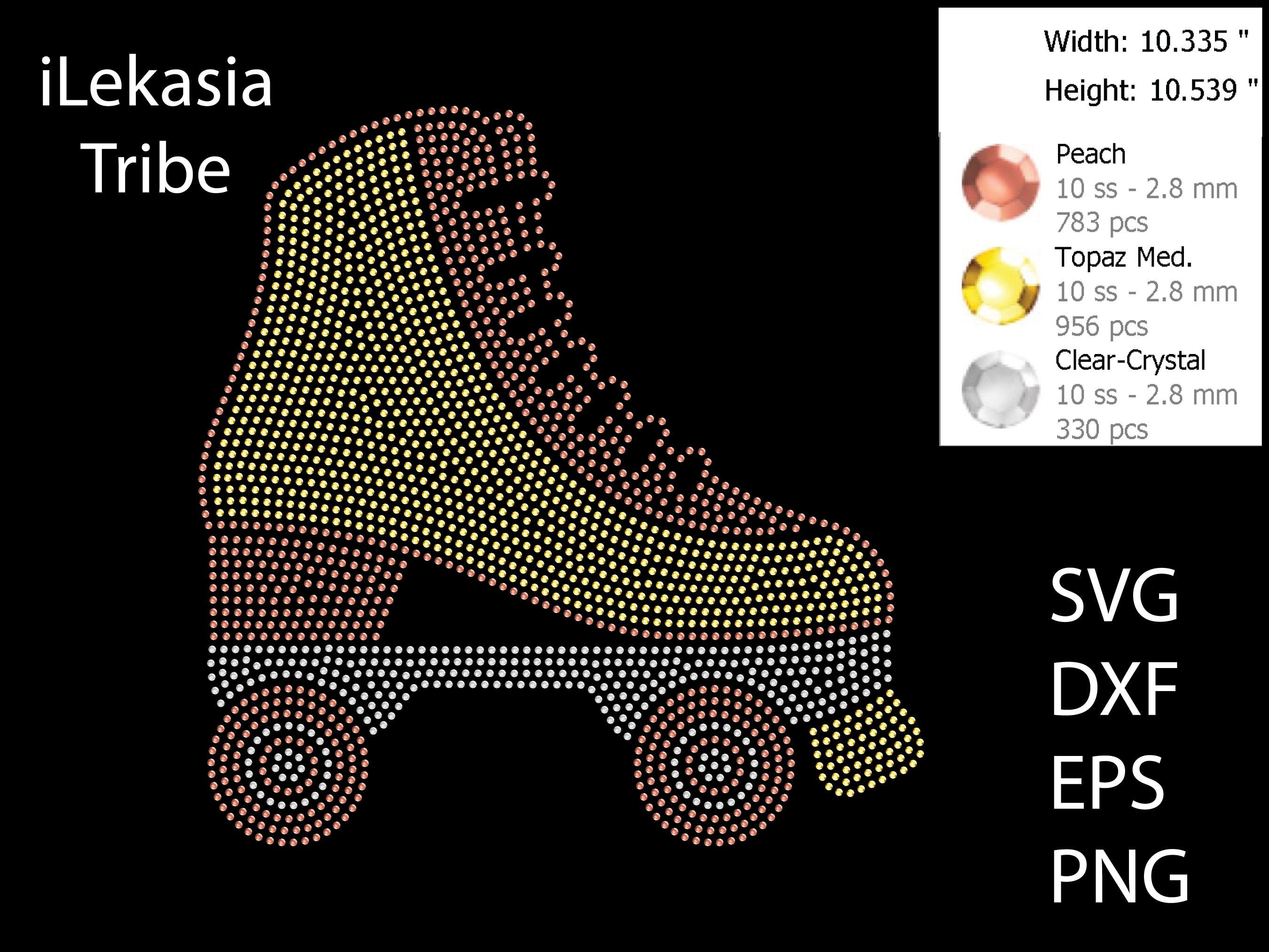 Roller Skate Rhinestone Template SVG DXF EPS Cricut, Silhouette 1440 Etsy