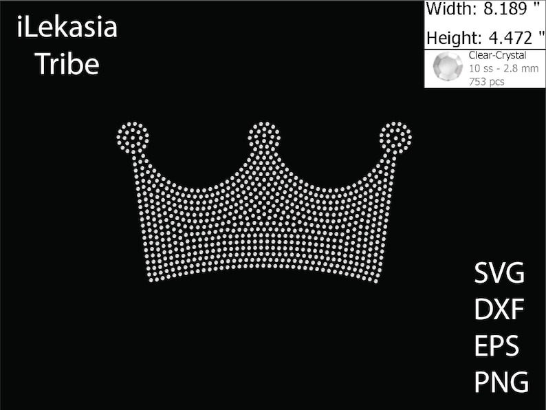 Crown Rhinestone Template SVG | DXF | Cricut, Silhouette | (2200) - Etsy
