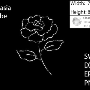 Flower Rhinestone template SVG | DXF | EPS Cricut, Silhouette | (1890)