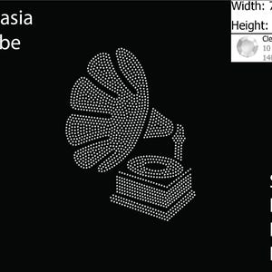 Platenspeler strass sjabloon SVG | DXF | EPS-cricut, silhouet | (2081)