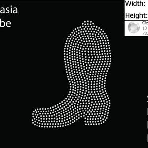 Cowboy Boot Rhinestone template SVG | DXF | EPS Cricut, Silhouette | (2134)