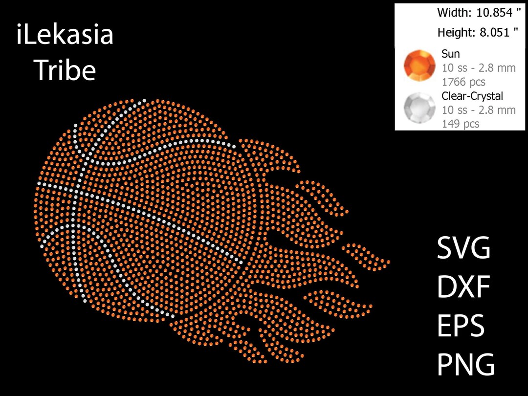 Flaming Basketball Rhinestone Template SVG | DXF | Cricut, Silhouette ...