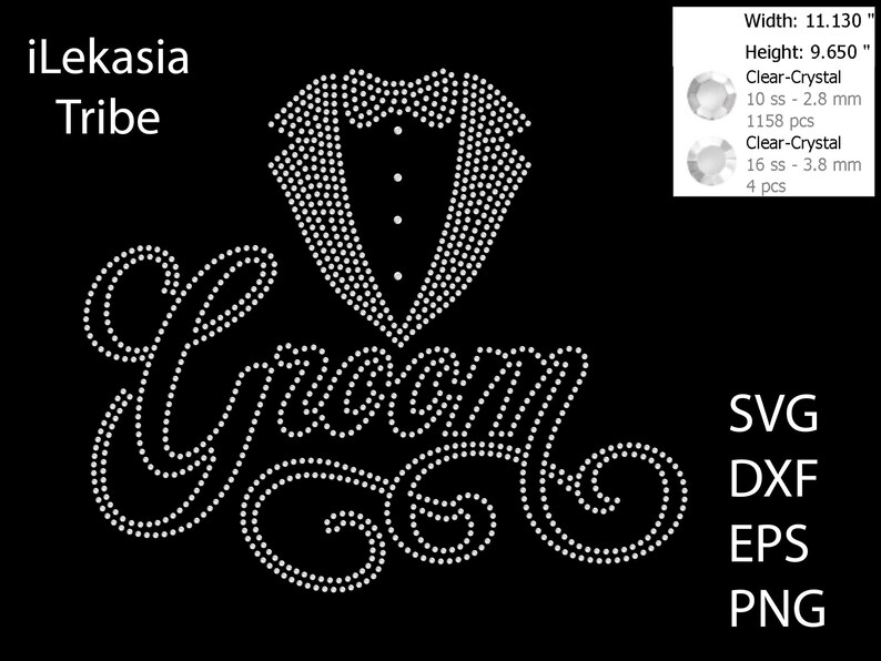 Groom Rhinestone Template SVG | DXF | EPS | Cricut, Silhouette | (1364 ...