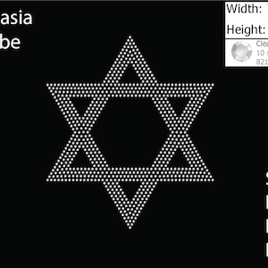 May include: A black graphic featuring a Star of David composed of white dots. The image includes the text "iLekasia Tribe" and file type options: SVG, DXF, EPS, and PNG. The width is 7.831 inches and the height is 9.024 inches.