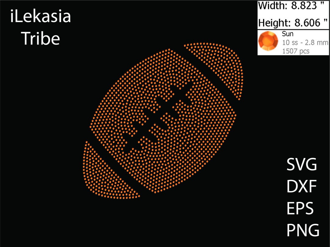 Football Rhinestone Template SVG | DXF | EPS Cricut, Silhouette | (2278 ...
