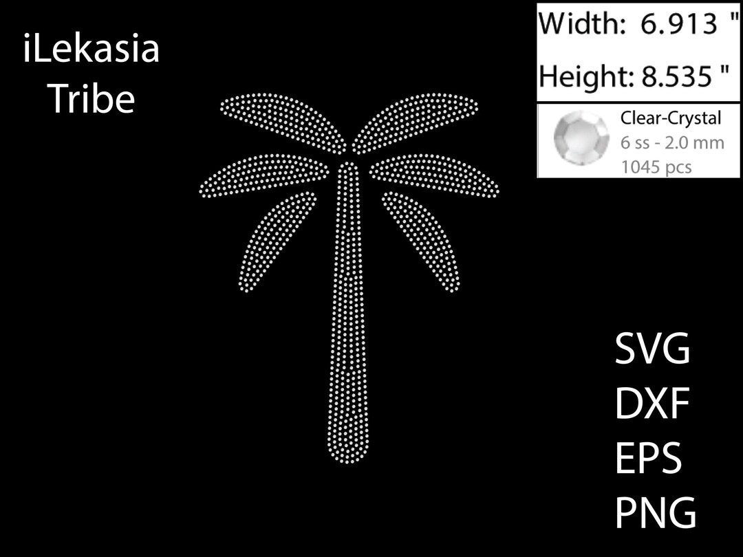 Palm Tree Rhinestone Template SVG | DXF | EPS Cricut, Silhouette ...