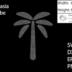Palm Tree Rhinestone template SVG | DXF | EPS Cricut, Silhouette | (1936)