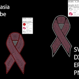 Ribbon Rhinestone template SVG | DXF | Cricut, Silhouette | (1874 / 1875)