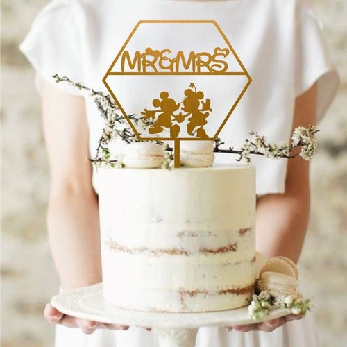 Disney Wedding Cake Topper Mr & Mrs Mickey and Minnie Cake Etsy
