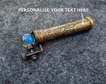 Personalized Brass Marble Kaleidoscope: Marble Ball Teleidoscope - Handmade Collectible Gift