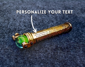 Handmade Brass Marble Scope Kaleidoscope, Personalized Collectible Gift