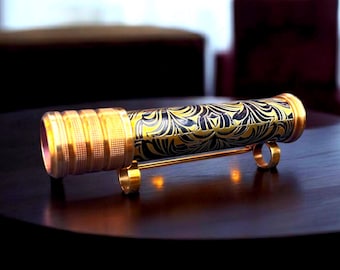 Colorful Brass Kaleidoscope with Stand: Handmade Collectible Gift Kaleidoscope - Optical Item