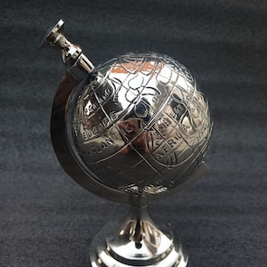 Handgemachter Globus mit Weltkarte, Metallkugel und Globus für Bürodeko Weltkugel für Tischdekoration Sammlerkugel Handgemachter Geschenkglobus