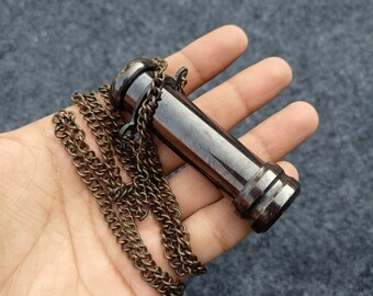 Collier kaléidoscope médaillon en laiton fait main : cadeau vintage personnalisé - France