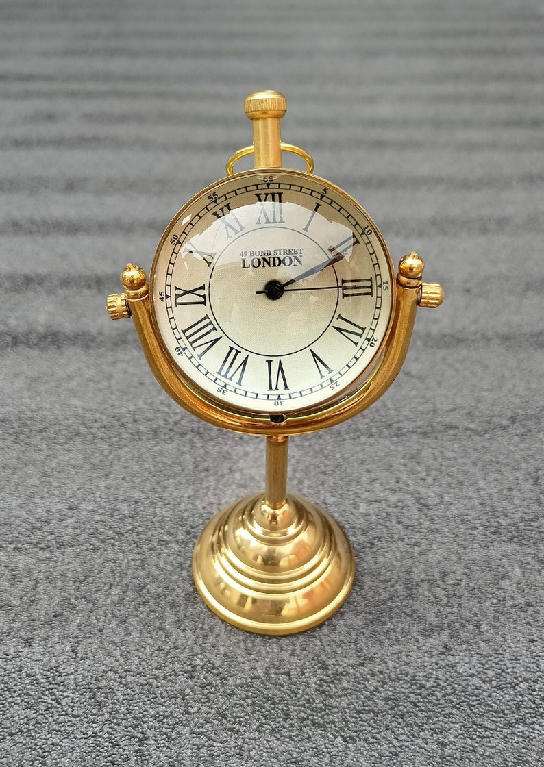 Vintage Style Brass Table Top Clock Double Face Table Decor - Etsy