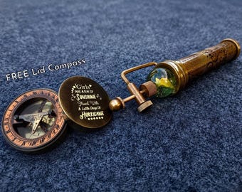 Handmade Brass Marble Custom Kaleidoscope - Collectible Vintage Toy Kaleidoscope Gift